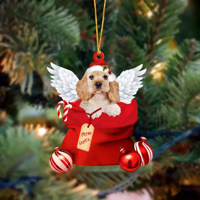 Cocker Spaniel Angel Cute Flat 2D Acrylic Ornament Christmas Gift Decoration
