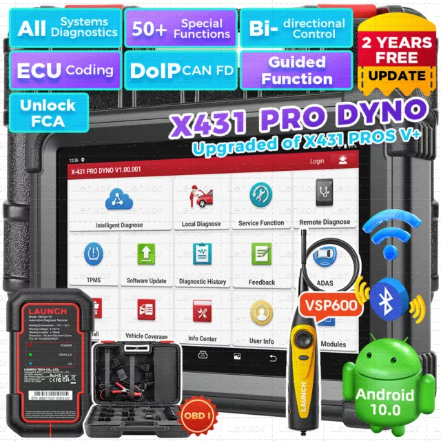 2024 Launch X431 PRO DYNO TT Bidirectional Car OBD Diagnostic Scanner Key Coding