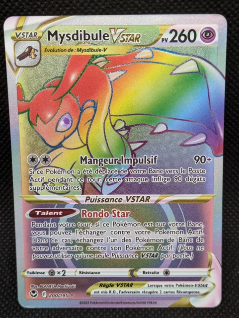 Coffret Mystibule VSTAR 200/195 Arc-en-Ciel Secrète – Cartes Pokémon Ultraboost Épée Et Bouclier – 10 Cartes Françaises