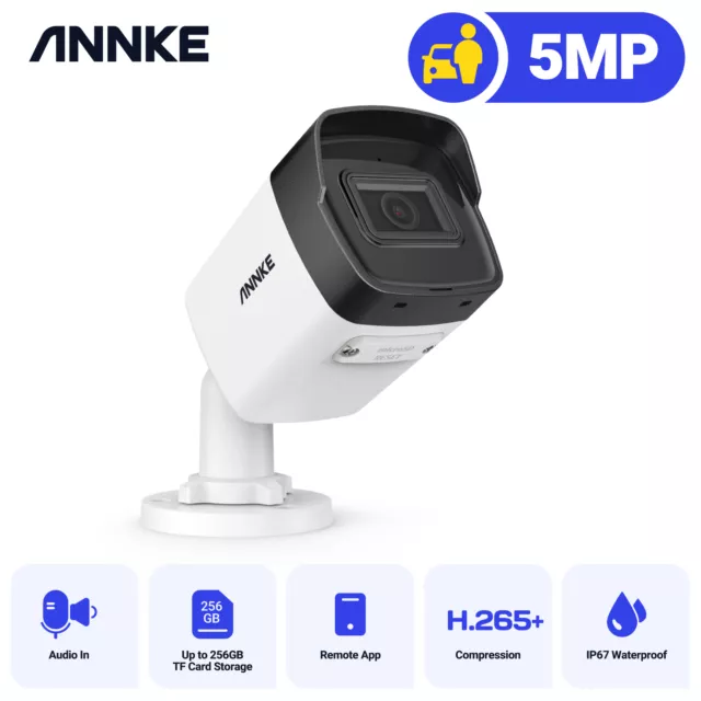 ANNKE 5MP POE AI Überwachungskamera Netzwerk Kamera 4mm Lens Nachtsicht IP67