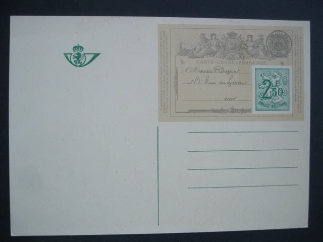 Briefmarke Postkarte Ganzsache Belgien Belgium ungebraucht