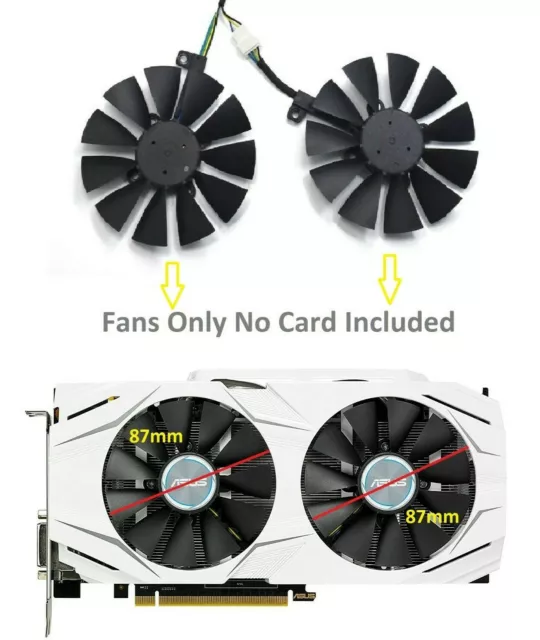 2PCS Graphic Card Cooling Fan For ASUS DUAL GeForce GTX1060-O6G PLD09210S12HH