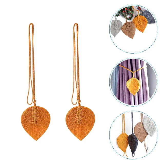 2 Pcs Curtain Fixing Tieback Curtain Tie Leaf Decor Hand Made