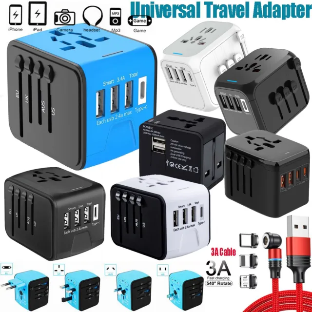 International Universal Travel Adapter 4 USB Port Outlet Socket Converter Power