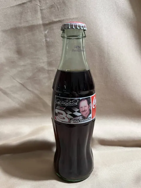 Dale Earnhardt Sr Coca-Cola Classic Glass Bottle 8oz (1998) Full, Unopened