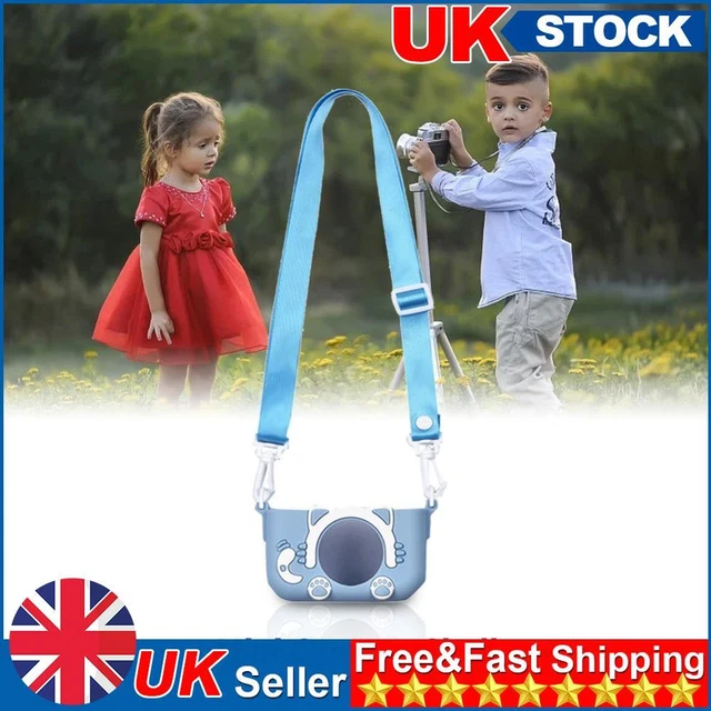 Portable Mini Cartoon Camera Cover Adjustable Silicone Shell (Blue Cat)