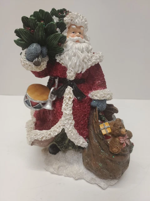 Vintage Home Interiors # 54011 Santa Carrying Christmas Tree Figurine 8.5"