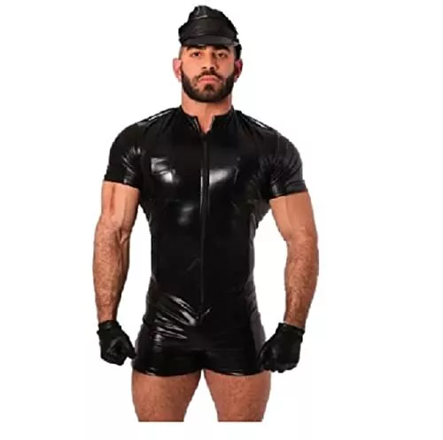Top Totty Adult Men Sexy Role Play Dominatrix Leather Police Cosplay Fancy Dress