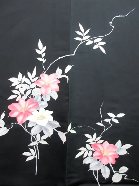 7621H4 Silk Vintage Japanese Kimono Haori Jacket Lily