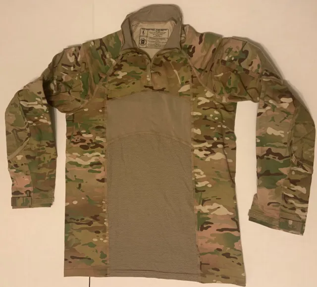 US Army 1/4 Zip FR Combat Shirt OCP USGI Flame Resistant Multicam Size Large