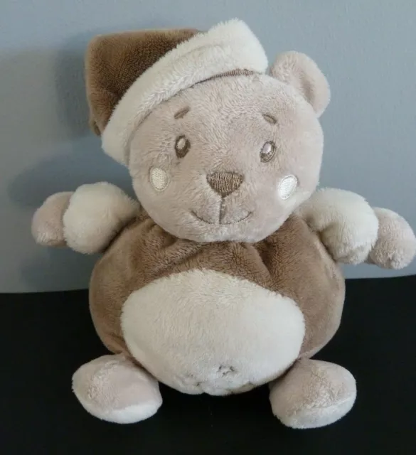 *. Doudou Peluche Boule Kimbaloo La Halle Ours Beige Marron Blanc Etoile - Ttbe