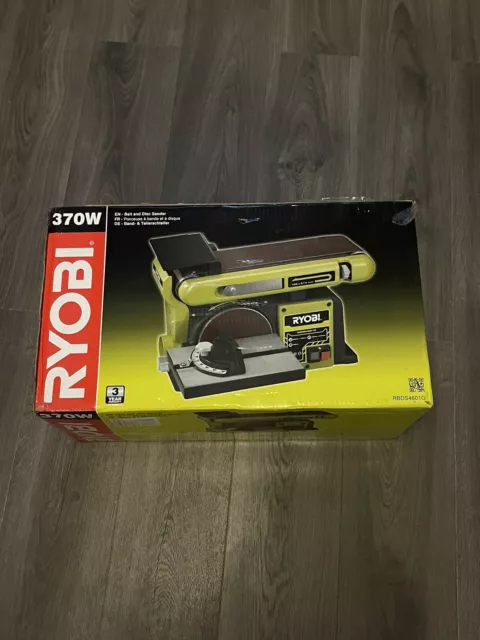 Ryobi Disc And Belt Sander 370w Motor Woodwork Adjustable Mitre Gauge Tension