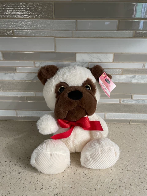 HugFun Dog 9" Plush  Big Eye Brown & White Animal w/ Tags