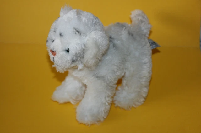Creations Dani Doudou Peluche Chat Tigre Blanc Gris Yeux Durs Etat Neuf 4