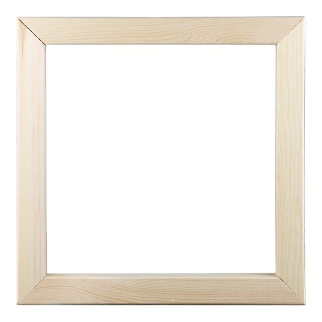 Palos de madera lona foto pintura al óleo obras de arte marco de exhibición (24x24 cm)