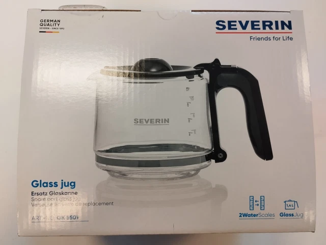 SEVERIN Blender, 550 W., 1,5 L., glazen kan, zwart-rvs