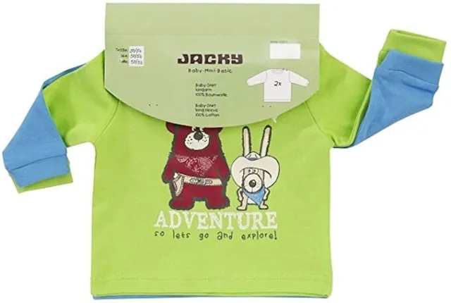 Maglietta a maniche lunghe Jacky Baby bambino confezione da 2 ""Free Hugs"" blu taglia 50-92