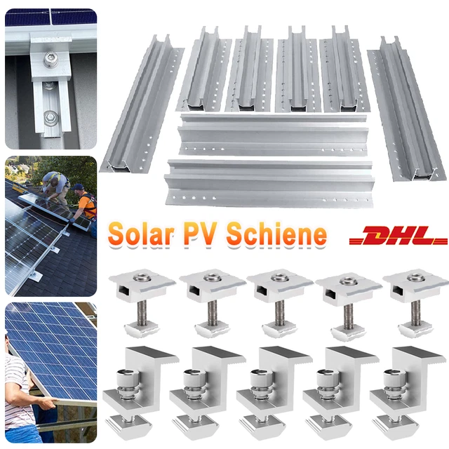 Kit Struttura Fissaggio 2 Pannelli Fotovoltaici Su Tetto A Falda Inclinata 1x2 - Foto 5