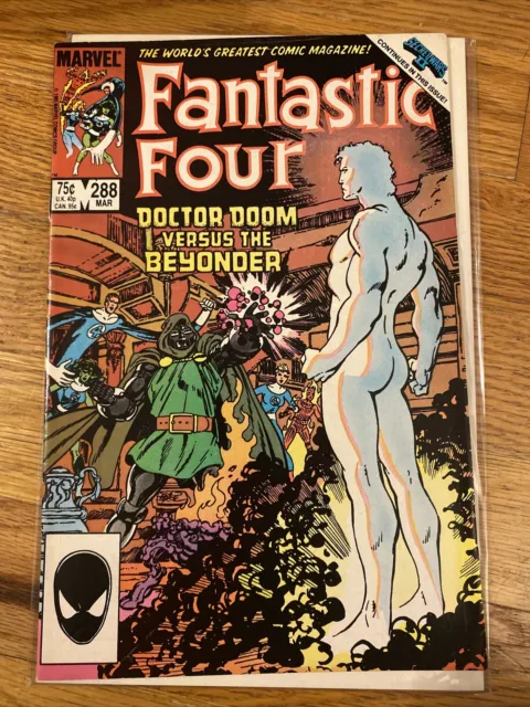 Marvel Comic Fantastic Four #288 1986 Iconic Dr. Doom Beyonder Secret Wars II B3