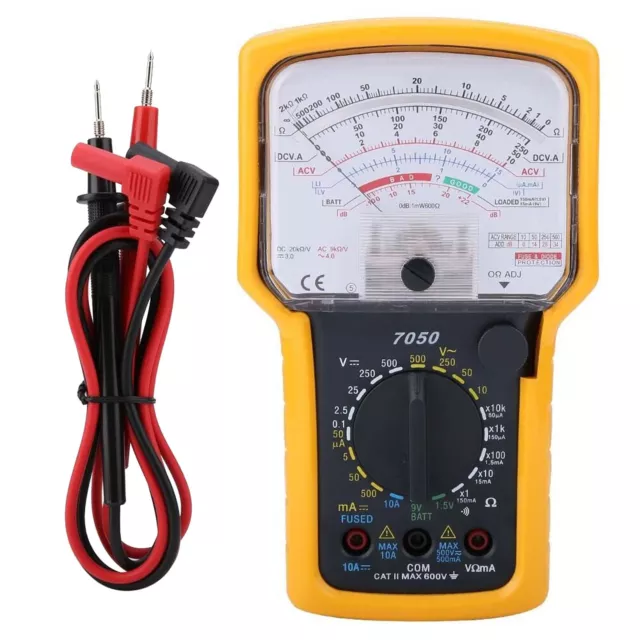 Portable KT7050 Analog Multimeters Ohm ACV DCV DVA Tester Meter Battery Measures