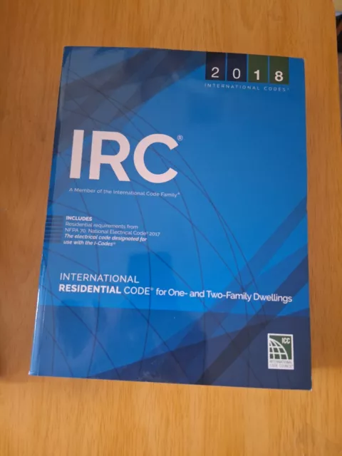 2018 IRC International Residential Code for One & Two Family Paperback Book ICC