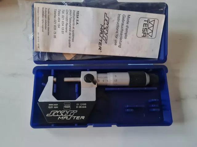 Tesa micrometer Swiss Master 0-25mm