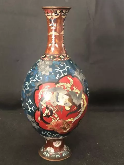 Good Antique Japanese Meiji Aventurine Cloisonne Vase.