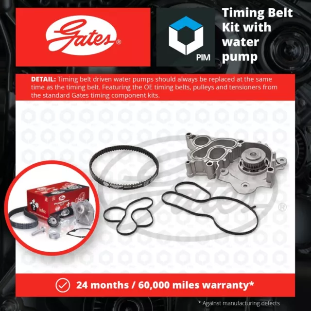 Timing Belt & Water Pump Kit fits SEAT IBIZA KJ1, Mk4 1.0 2015 on Set Gates New