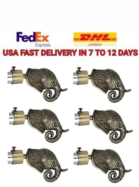 Curtain Finials FOR Door and Window( Brass Antique, for 1 Inch rod) 6 Pcs