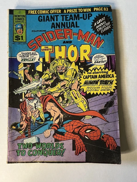 SPIDER-MAN AND THOR Giant Team Up Newton #1 Annual Comic Australian ...