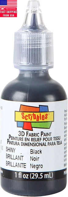 Scribbles 1Oz 3D Fabric Paint, Shiny Black