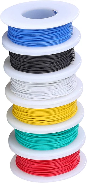 28 Awg Wire Solid Core Hookup Wires-6 Different Colored Jumper Wire 49.3Ft