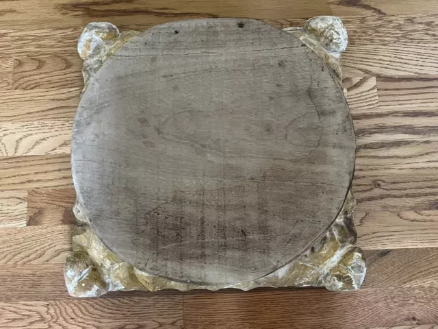 Roman Carved Wood Base Riser Architectural Candle Cheese Cake Plant Stand 2