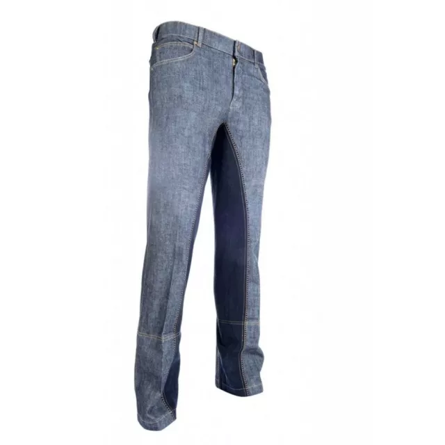 Herren Jodhpur Reithose Vollbesatz Texas New HKM Jeans Western blau 44-56