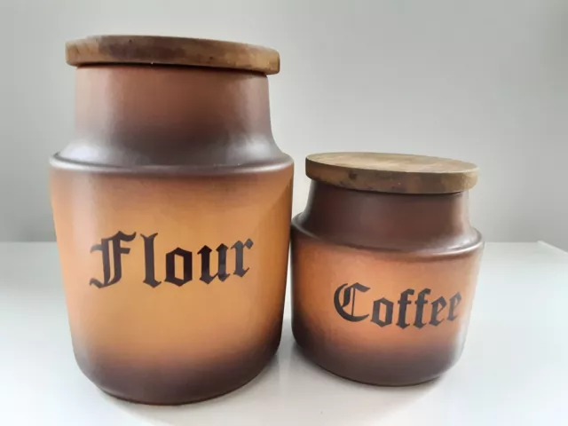 Set Of 2, Fiana -Diana -Studio Anna Vintage Australian Pottery Canisters.