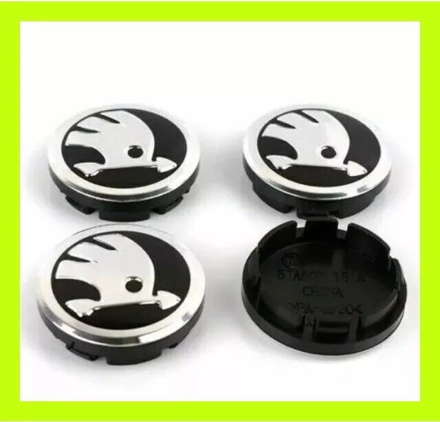 SET 4pz Tappi Coprimozzo COMPATIBILI Skoda diametro 56mm