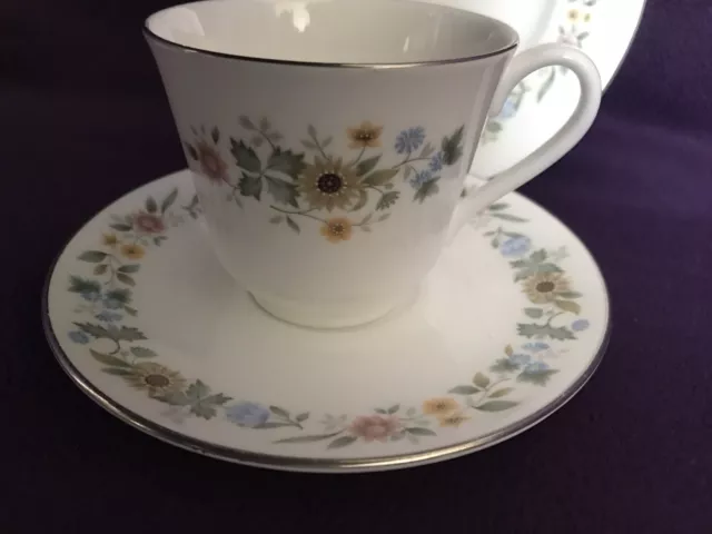 ROYAL DOULTON “Pastorale” - Bone China TRIO - Tea Cup, Saucer, 6.5” Plate 2