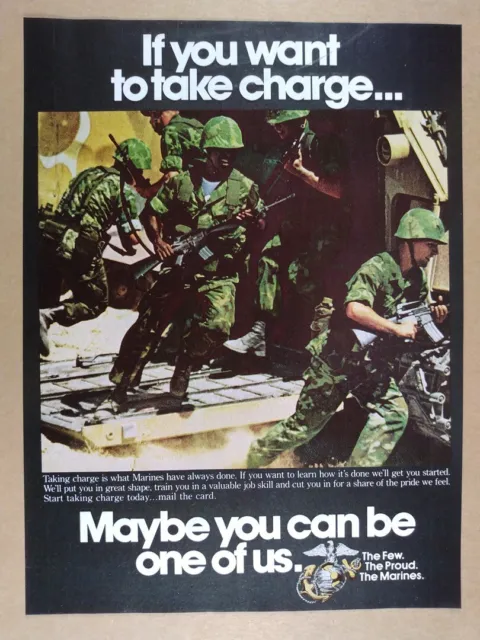 1978 USMC Marines Recruitment 'If you want to take charge...' vintage print Ad