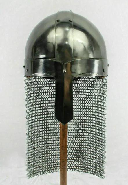 Medieval Steel Viking Nasal helmet w/Chainmail Hand Forged sca helmet armor new