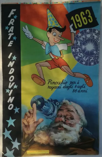 Calendario "Pinocchio per i ragazzi dagli 8 agli 80 anni 1963"  Frate Indovino