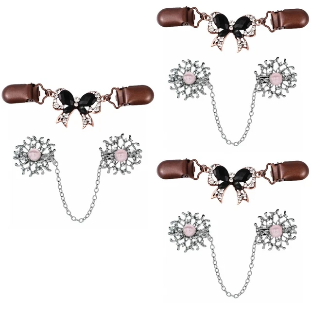 6 Pcs Entenschnabel-Clip Pullover Brosche Kleider Strickjacke