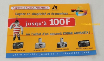 Kodak Dépliant publicitaire Appareil Photo KODAK Advantix 1600 Auto 3400 AF 3800 IX 