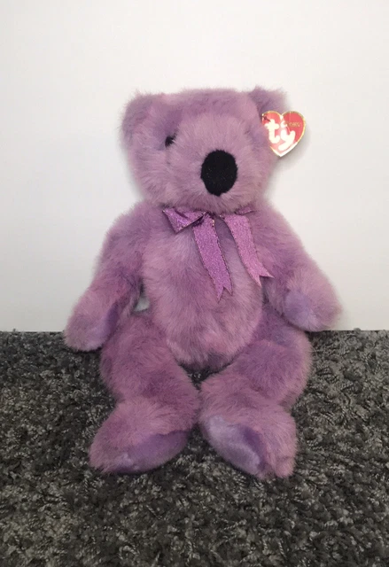 TY Beanie Bear 14" "Purplebeary" Plush Stuffed Toy 1999 Collectible Toy