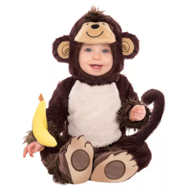 Children's Brown Cute Animal Zoo Theme Birthday Jumpsuit Monkey Around Costume