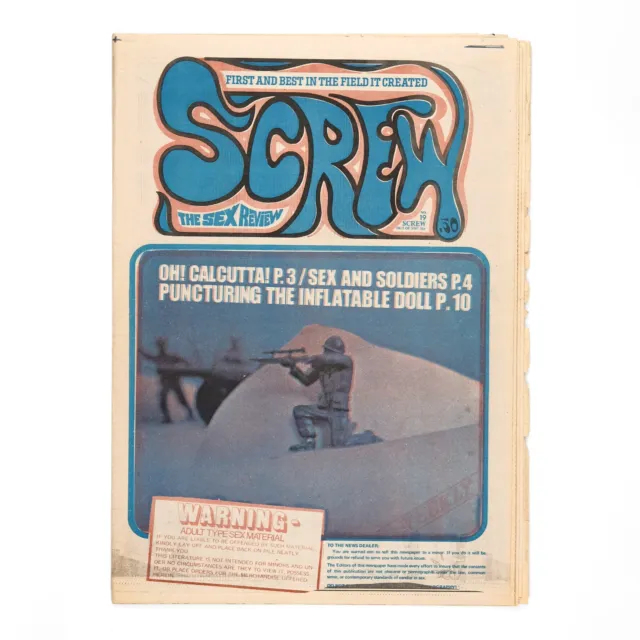 Screw: The Sex Review, Vol. 1 No. 19 / Al Goldstein / NYC Sleaze Tabloid 1969