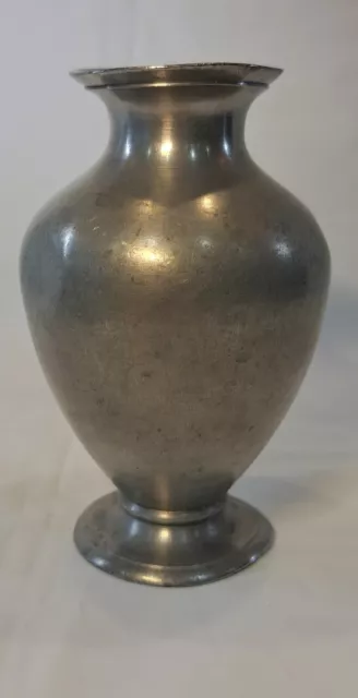 Vintage 'Crown and Rose' Cast Pewter Vase