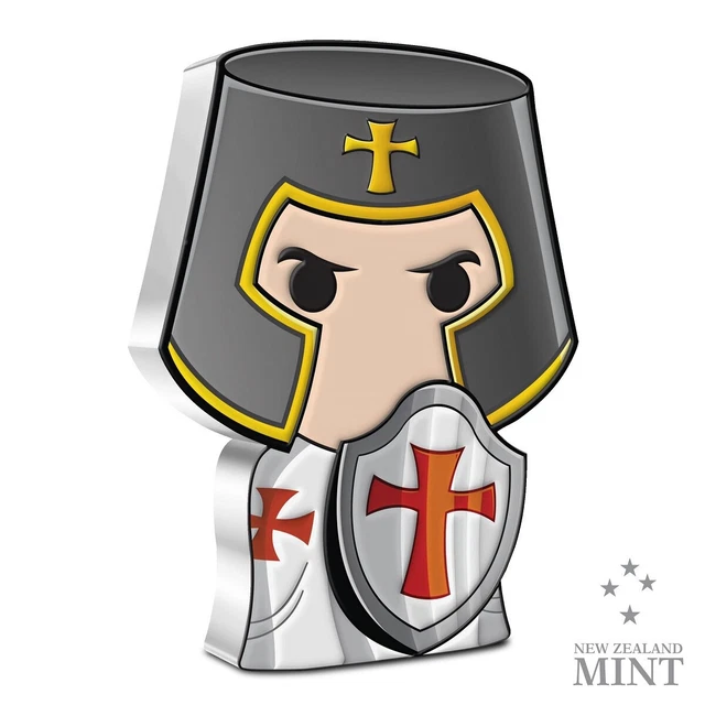 2022 Niue Warriors of History Knight Templar 1oz Silver Chibi Coin