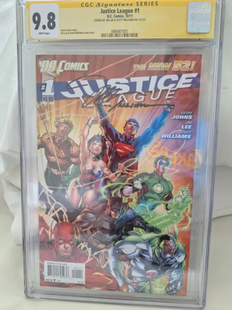Justice League - #1 Oct 2011 - CGC GRADE  9.8 SIGNED Jim Lee & Scott Williams