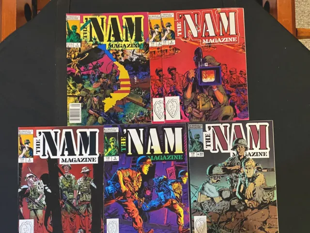 THE 'NAM Magazine 6 Book Lot # 1,2(x2),3,4 & 6 HiGrade Marvel 1988 Mike Golden