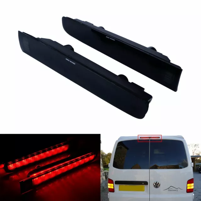 2 LED Feux Arriere Feu de Stop Supplémentaire noir 12V Pour VW Transporter T5 T6